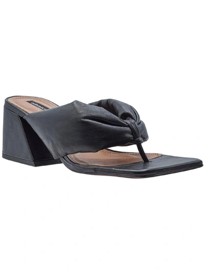 Shop Bcbgmaxazria Callie Womens Leather Geometric Heel Dress Sandals In Black