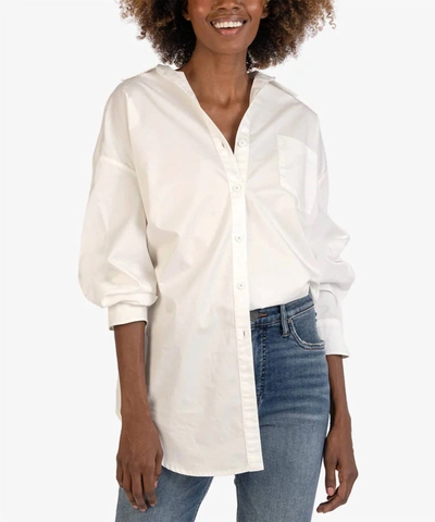 Shop Kut From The Kloth Tyra Oversized Button Down In White