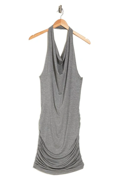 Shop Go Couture Drape Halter Dress In Charcoal