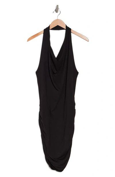 Shop Go Couture Drape Halter Dress In Black