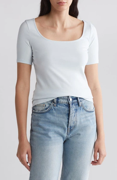 Shop Melrose And Market Baby Scoop Neck T-shirt In Blue Illusion