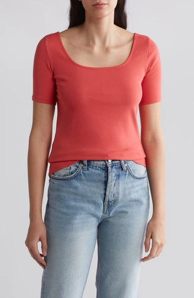 Shop Melrose And Market Baby Scoop Neck T-shirt In Red Cranberry