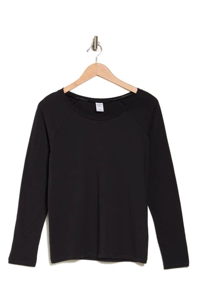 Shop Melrose And Market Cotton Raglan Sleeve T-shirt In Black Jet