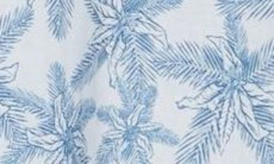 Shop Rodd & Gunn Short Sleeve Linen & Cotton Blend Button-up Shirt In Blue/ Snow