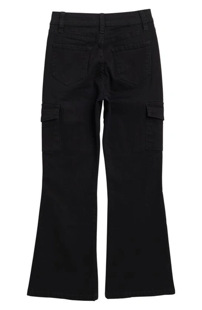 Shop Ymi Kids' Stretch Cotton Twill Cargo Pants In Black