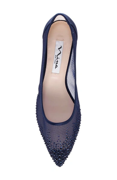 Shop Nina Sofie Pointed Toe Pump In New Navy