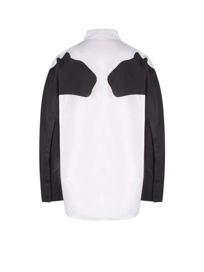 Shop K Krizia Cotton Shirt With Contrasting Sleeves