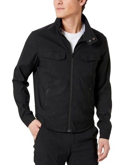 Shop Kenneth Cole Mens Lightweight Water Resistant Utility Jacket In Black