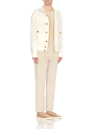 Shop Brunello Cucinelli Trousers Beige In Semidilino