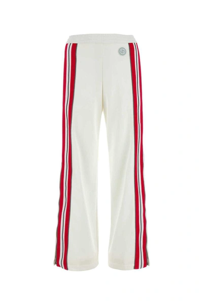 Gucci Polyester Blend Wide Leg Trousers In White