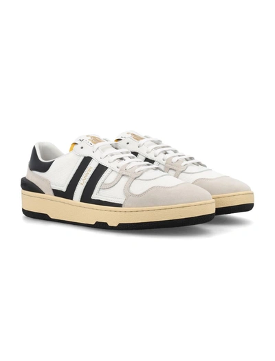 Shop Lanvin Mesh Clay Low-top Trainers In White/black