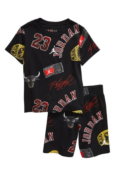 Shop Jordan Kids' Logo T-shirt & Shorts Set In Black