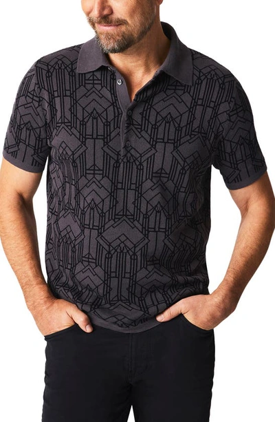 Shop Billy Reid Stained Glass Cotton Sweater Polo In Asphalt