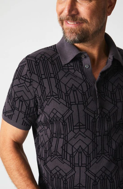 Shop Billy Reid Stained Glass Cotton Sweater Polo In Asphalt