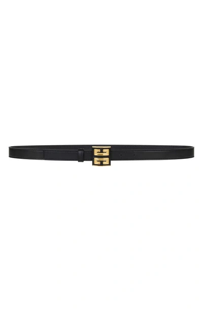 Shop Givenchy 4g Buckle Leather Belt In Black