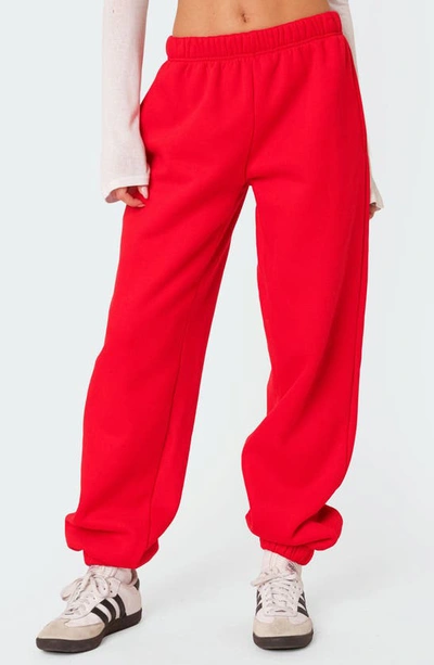Shop Edikted Clark Oversize Sweatpants In Red