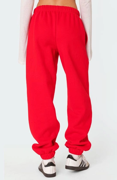 Shop Edikted Clark Oversize Sweatpants In Red