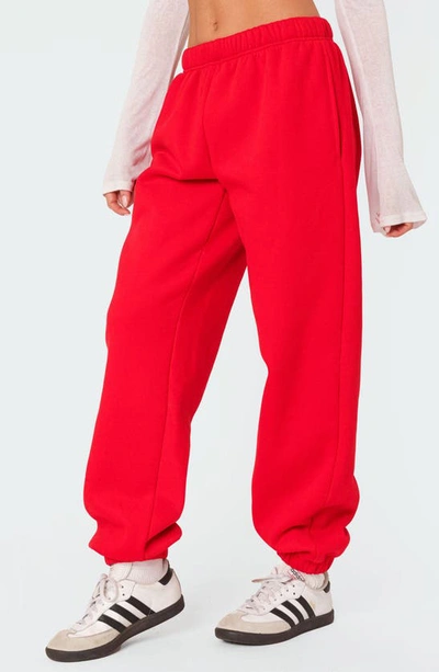 Shop Edikted Clark Oversize Sweatpants In Red