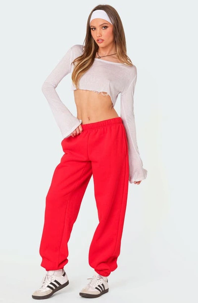 Shop Edikted Clark Oversize Sweatpants In Red