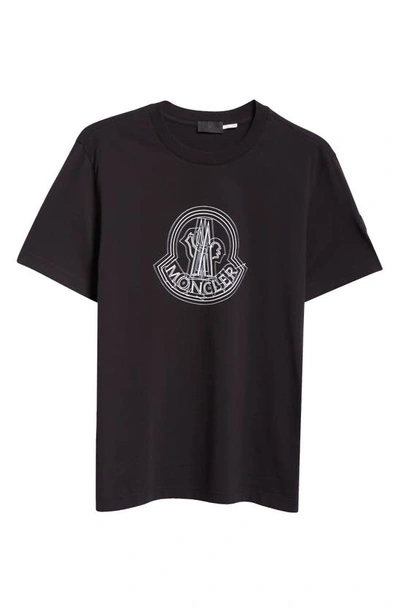 Shop Moncler Logo Graphic T-shirt In Black