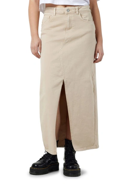 Shop Noisy May Kelly Midi Denim Skirt In Safari