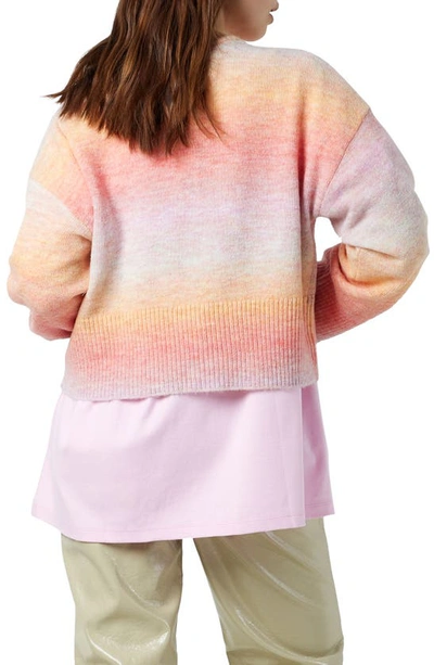 Noisy May Ombré Mock Neck Sweater In Safari Detail Ombre