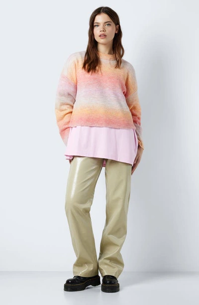 Shop Noisy May Ombré Mock Neck Sweater In Safari Detail Ombre