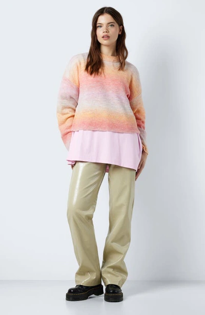 Noisy May Ombré Mock Neck Sweater In Safari Detail Ombre