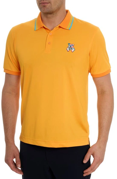 Shop Robert Graham Bowtie Graham Embroidered Tipped Polo In Orange