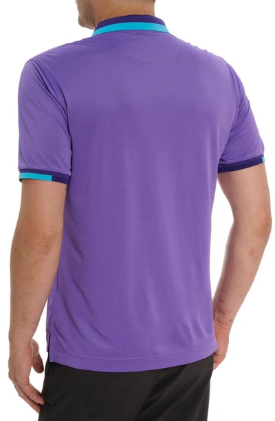 Shop Robert Graham Skull Rose Embroidered Cotton Polo In Purple