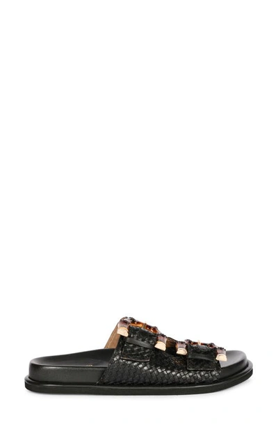 Shop Saint G Venice Woven Slide Sandal In Black