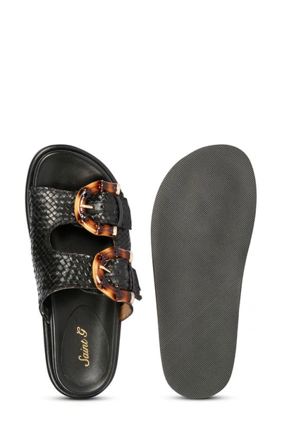 Shop Saint G Venice Woven Slide Sandal In Black