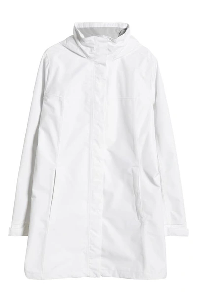 Shop Helly Hansen Aden Waterproof Hooded Longline Rain Jacket In White