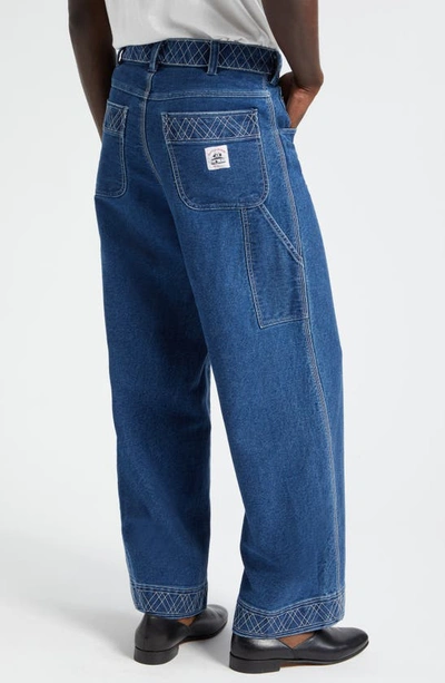 Shop Bode Knolly Brook Nonstretch Denim Wide Leg Jeans In Indigo