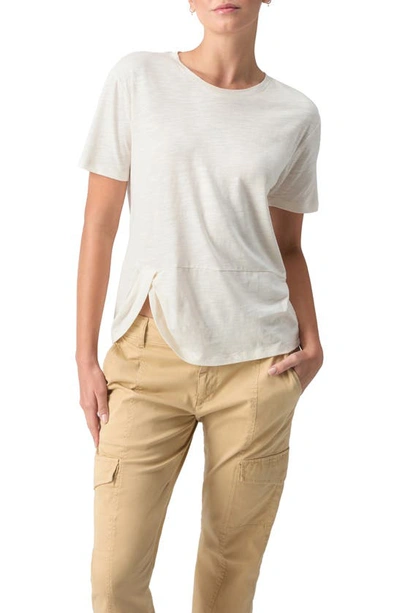 Sanctuary Riptide Twist Hem T-shirt In Chalk