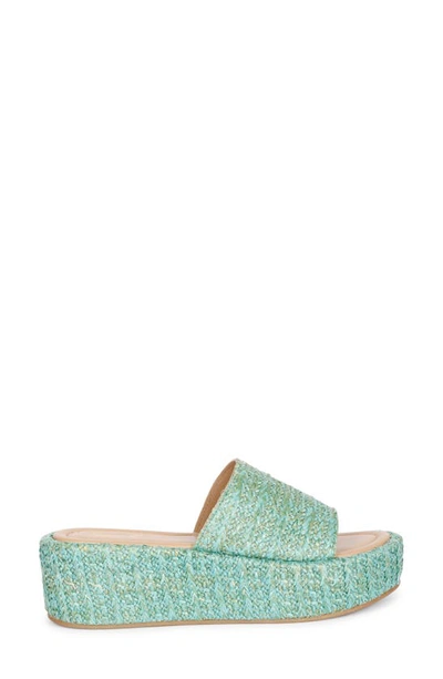 Shop Saint G Betta Platform Wedge Slide Sandal In Blue