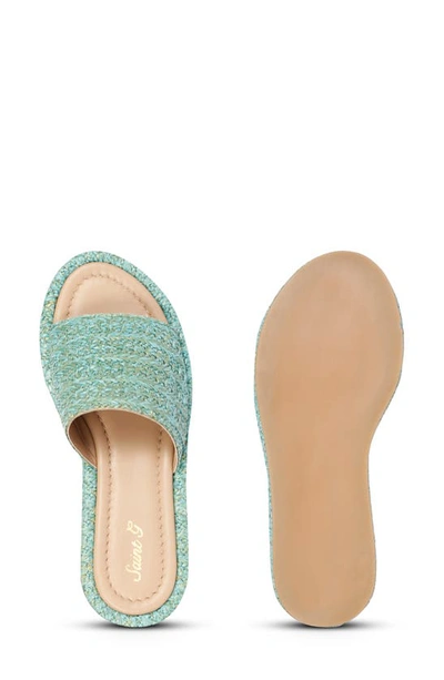 Shop Saint G Betta Platform Wedge Slide Sandal In Blue