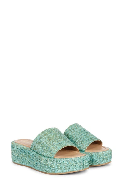 Saint G Betta Platform Wedge Slide Sandal In Blue