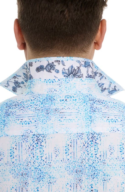 Shop Robert Graham Dreamweaver Classic Fit Print Cotton Button-up Shirt In Teal
