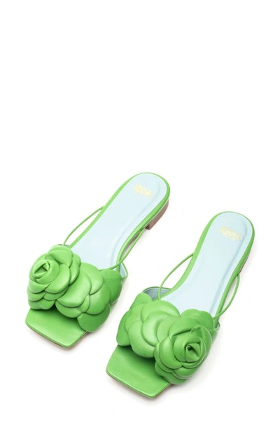 Frances Valentine Gardenia Slide Sandal In Green