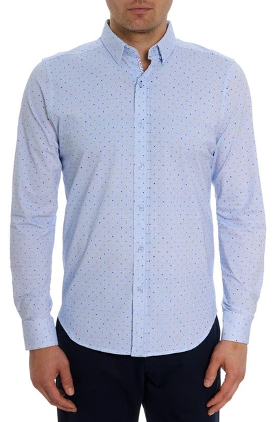 Shop Robert Graham Ren Knit Button-up Shirt In Blue Multi