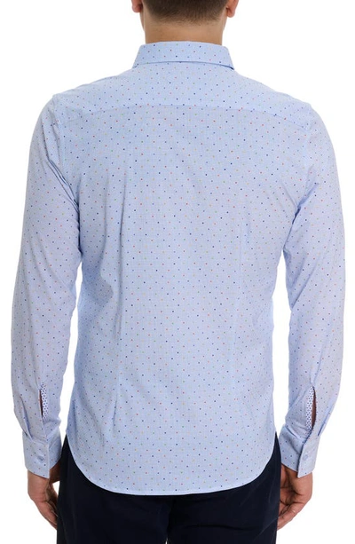 Shop Robert Graham Ren Knit Button-up Shirt In Blue Multi