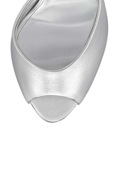 Christian Louboutin Me Dolly Metallic Red Sole Slide Sandals In Silver