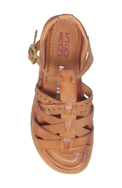 Shop As98 A.s.98 Satchel Ankle Strap Sandal In Whiskey