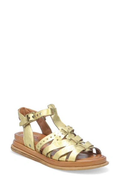 Shop As98 A.s.98 Satchel Ankle Strap Sandal In Gold