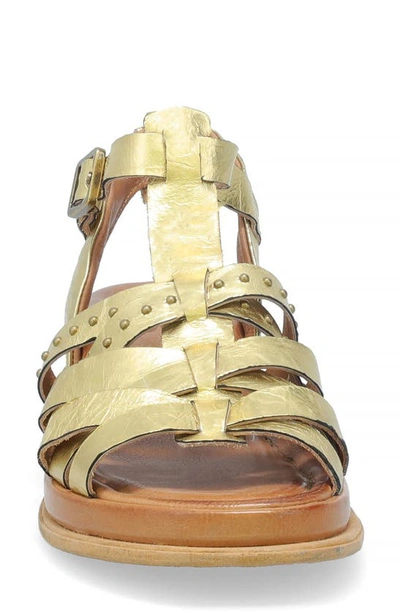 Shop As98 A.s.98 Satchel Ankle Strap Sandal In Gold