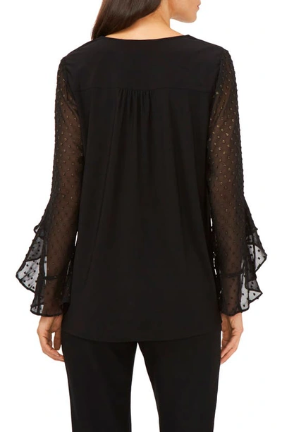 Shop Chaus Tulip Bell Sleeve Top In Black/ Gold
