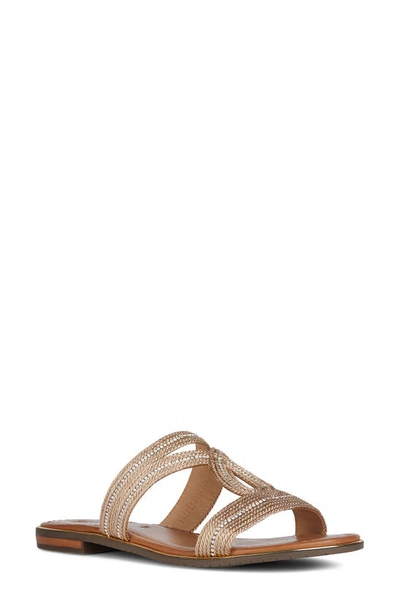 Shop Geox Sozy Plus Embellished Slide Sandal In Dark Gold