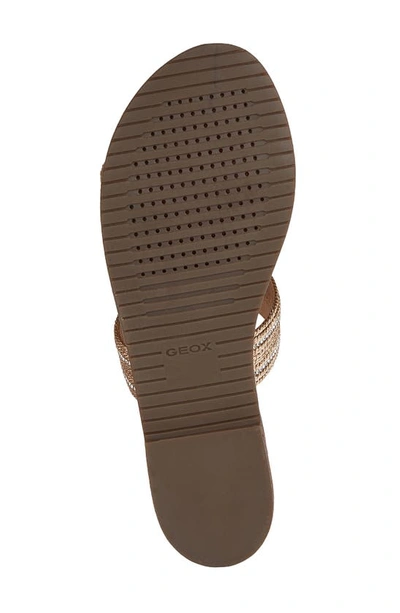 Shop Geox Sozy Plus Embellished Slide Sandal In Dark Gold