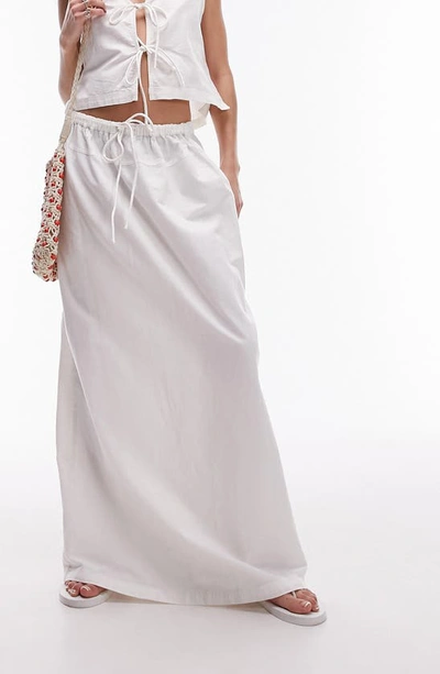 Shop Topshop Tie Waist Maxi Skirt In White